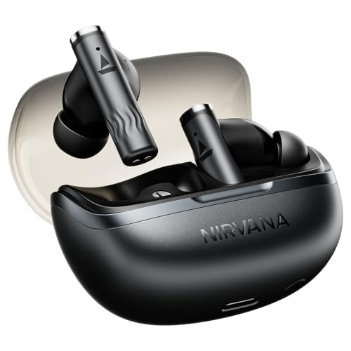 Boat Nirvana Zenith Pro, 50dB Hybrid Adaptive ANC, Spatial Audio, Hi-Res Audio LDAC, 6Mics AI-ENx, 80 Hrs Battery, Bluetooth Earbuds, TWS Ear Buds Wireless Earphones with mic (Velvet Grey)