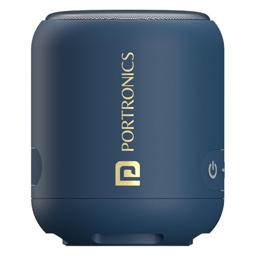 Portronics SoundDrum 1 12W TWS Portable Bluetooth Speaker with Powerful Bass, Bluetooth 5.3V, 360° Surround Sound, USB Drive in, Type C Fast Charging(Blue)