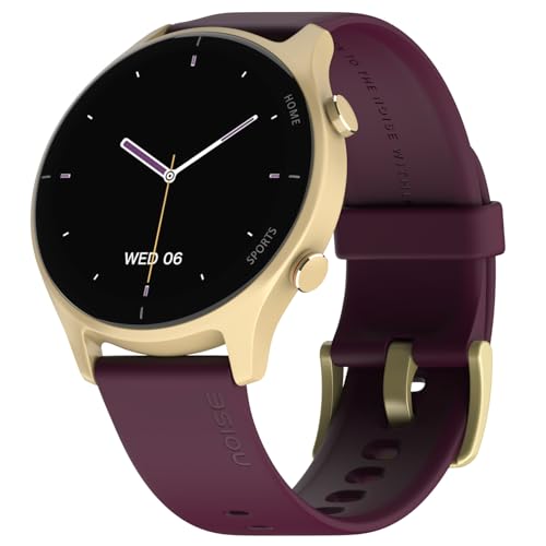 Noise Twist Round dial smart Watch with Bluetooth Calling, 1.38" TFT Display, up-to 7 Days Battery, 100+ Watch Faces, IP68, Heart Rate Monitor, Sleep Tracking (Gold Wine)