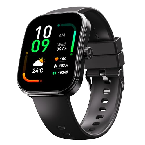 Boat Wave Sigma 3 Curv Smartwatch with 2.01” (5.33 cm) Immersive Curved Display, Metallic Finish, Functional Crown, BT Calling, Sleep, Stress, Heart Rate & SpO2 Monitoring, SOS, IP68 (Black Active)