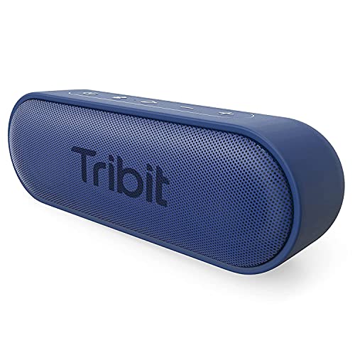 Tribit Updated Version XSound Go Wireless Bluetooth 5.3 Speakers with Loud Stereo Sound & Rich Bass 16W,24H Playtime,150 ft Bluetooth Range,Outdoor Lightweight IPX7 Waterproof,Built-in Mic(Blue)