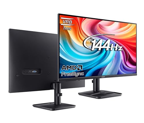 acer EK240Y P0 23.8 Inch VA Panel Full HD Backlit LED Monitor I 144Hz Refresh Rate, 1MS VRB Response Time, AMD FreeSync I 1 x VGA 1 x HDMI with Inbox HDMI Cable I Zero Frame Design I Eye Care I Black