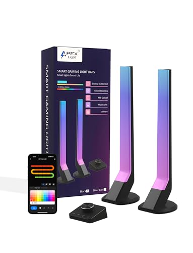 Apex RGBIC Smart Gaming Light Bars with wireless Smart Controller, Wi-Fi Smart LED Gaming Lights with Music Modes and 60+ Scene Modes Built, Works with Alexa & Google Assistant, Game Room Lights Decor