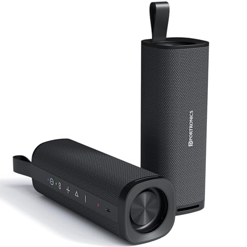 Portronics Fynix 30W HD Sound Portable Bluetooth Speaker with Dual Passive Radiator, 360° Surround Sound, Upto 6 Hours, Handsfree Calling, TWS Pairing, Bluetooth 5.3V, Type C Charging(Black)