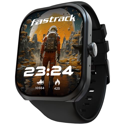 Fastrack Limitless FS2+ Smart Watch, 2.01" UltraVU Display, Functional Crown, SingleSync BT Calling, 110+ Sports Modes, 200+ Smartwatch Faces, Upto 7 Day Battery, AI Voice Assistant, 200 Watts (Black)