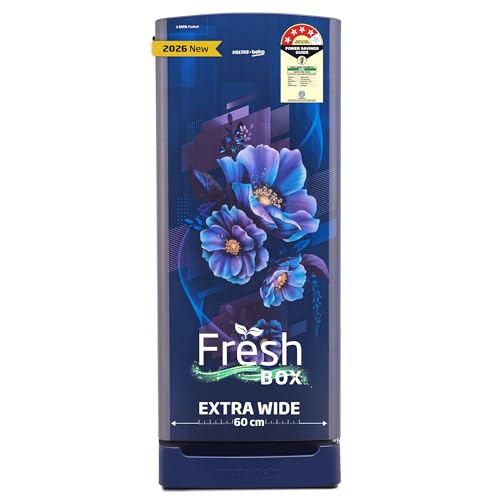 Voltas Beko, A Tata Product 183 L, 4-Star Single Door Direct Cool Refrigerator with Fresh Box Technology (2026 Model, RDC215A / 4W0BBR0M0B00GO, Bonita Blue, Base Drawer)