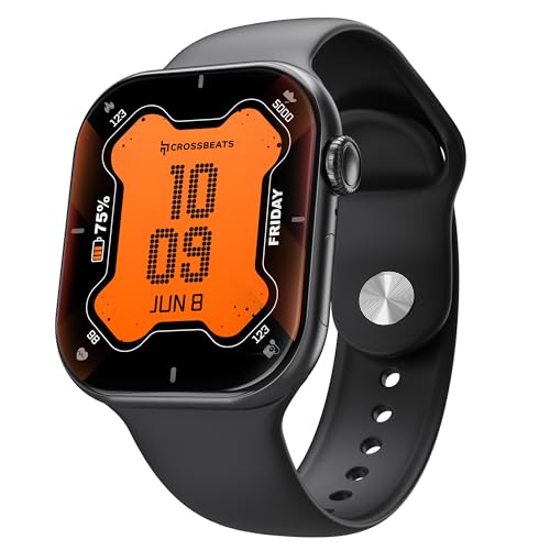 CrossBeats Nexus Pro Smart Watch for Man with Whatsapp & AI ChatGPT | 2.08" AMOLED 120Hz | 7-Day Battery | BP SpO2 Heart Sleep | NFC Compass Voice Recorder | Video Watch Face | iOS Android (Black)