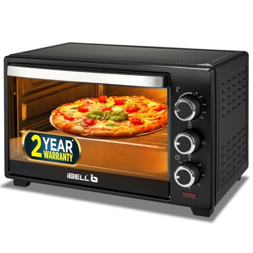 IBELL Oven Toaster Grill OTG, 19 Litre, 1500W, Adjustable Temperature & Timer, Auto Cut-off, 2 Year Warranty, EO19LG (Black)