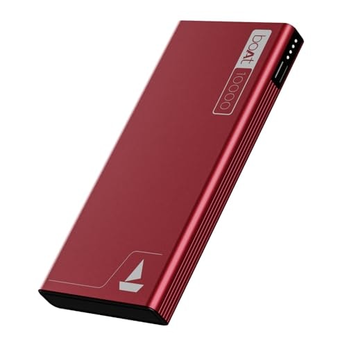 Boat Energyshroom PB300 10000 mAh 22.5W Fast Charging Power Bank (2X Output Ports, Supports Android,iPhone,Tablets,Earbuds) (Martian Red), USB Type C