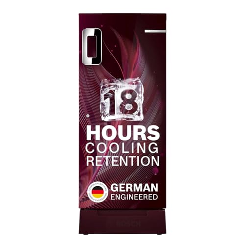 Bosch 207 L, 4 star, Direct-Cool Single Door Refrigerator | 18 Hrs Cooling Retention | 2.5X Faster Cooling | Spacious Multi Box | XL Dry Storage | SuperFreeze (2026 model, CST20W34VI, Feather Wine)