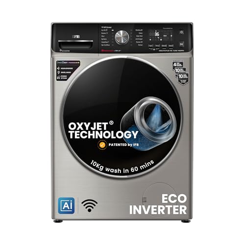 IFB 10Kg 5 Star with Deep Clean Oxyjet Technology, AI Powered, Fully Automatic Front Load Washing Machine (EXECUTIVE PLUS VSC 1014, Steam Refresh Program, Wi-Fi, Eco Inverter, SUS VCM, silver)