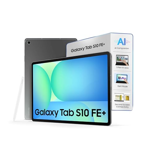 Samsung Galaxy Tab S10 FE+, S Pen in-Box, 27.7 cm (13.1 inch) Display, AI Writing, Desktop Mode, Pre Loaded Pro Apps, 8 GB RAM, 128 GB Storage, Wi-Fi + 5G Tablet, Gray