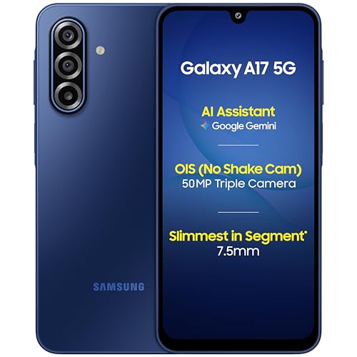 Samsung Galaxy A17 5G (Blue, 6GB RAM, 128GB Storage) | 50 MP No Shake Camera | Gemini Live | Circle to Search | Super AMOLED | Corning Gorilla Glass Victus | 7.5mm Sleek | AI