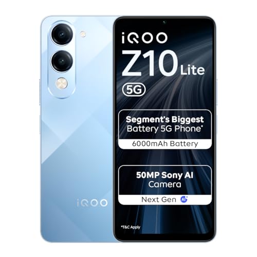 iQOO Z10 Lite 5G (Titanium Blue 2026, 4GB RAM, 64GB Storage)