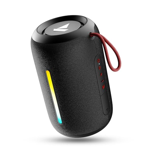 Boat Stone 352 Pro/Stone 358 Pro w/ 14W Signature Sound, Up to 12 Hours Playback, RGB LEDs, TWS Feature, Built-in Mic, BTv5.3, Free Music Streaming on JioSaavn Bluetooth Speaker (Raging Black)