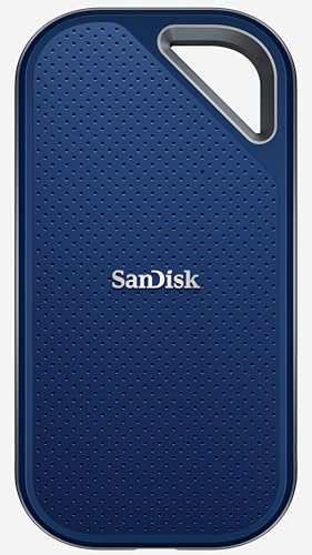 SANDISK Extreme Pro 1TB Portable External SSD, Up to 2000MB/s, USB-C, IP65 Water & Dust Resistant, 3m Drop Protection, Metal Enclosure, PC, Mac & Smartphone Compatible, Royal Blue