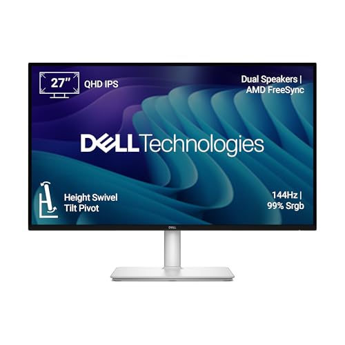 Dell S2725DC 27"/68.58cm QHD Monitor, 144Hz, IPS Panel, 1ms Response, Contrast 1500:1, Dual Speakers 6W, HDMI, DP Port, 2xUSB Type-C, 2xUSB Type-A, Warranty 3 Years, TÜV Rheinland 4-Star Eye Comfort