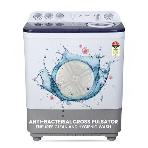 Haier 8 kg 5 Star Vortex pulsator Semi Automatic Top Load Washing Machine (HTW80-186,Burgundy)