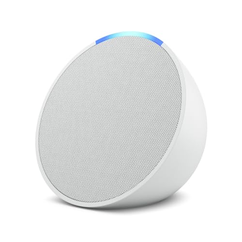 Amazon Echo Pop| Smart speaker with Alexa and Bluetooth| Full sound, balanced bass, crisp vocals| White
