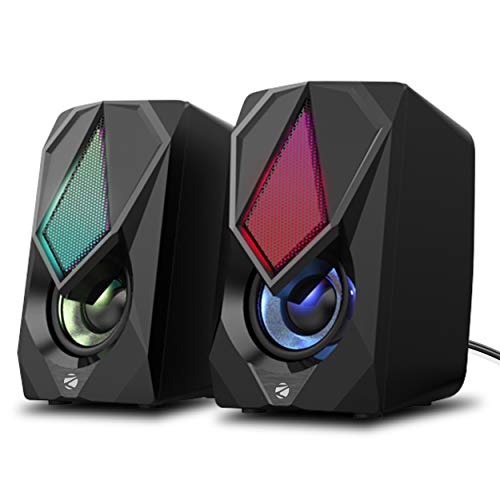 ZEBRONICS Zeb-Warrior 2.0 Multimedia Speaker with Aux Connectivity,USB Powered and Volume Control (Black+RGB)