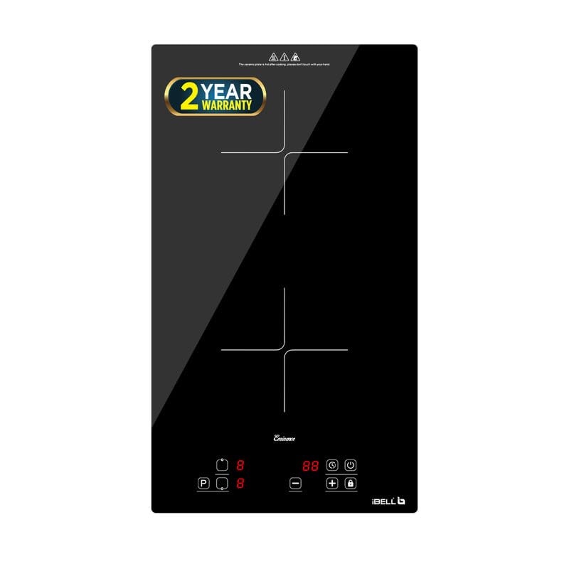 IBELL EMINENCE02 Induction Hob, Electric, 3500W, with 2 Heating Zones, Toughen Glass and Touch Controls (Black)