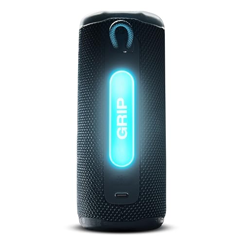 JBL New Launch Grip Wireless Portable Bluetooth Speaker, JBL Pro Sound with AI Sound Boost, IP68 Waterproof/Dustproof, Ambient Light, Upto 14H Playtime, Auracast Multi-Speaker Connection, Black