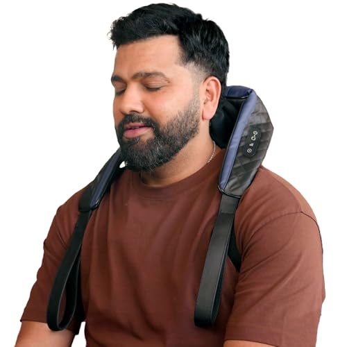 Dr Physio USA 1048 Shiatsu Electric Neck and Back Massager Machine with Infrared Kneading Nodes for Cervical Neck, Shoulder, Back & Body Muscle Pain Relief