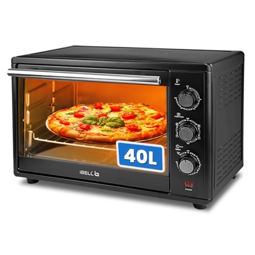 IBELL Electric Oven Toaster Grill 40L OTG with 1800 Watt, Convection & Motorized Rotisserie, Multiple heating options, 2 Year Warranty, EO40LGDLX (Black)