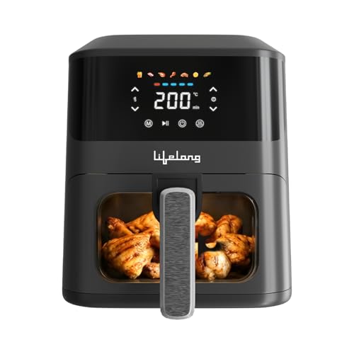 Lifelong 4.2L Air Fryer for Healthy Cooking | 1350W | 7 Presets with Defrost | Low Oil Cooking with 360° Rapid Air Technology | LED Touch Panel with Countdown Marking | Easy Clean Kitchen Appliance