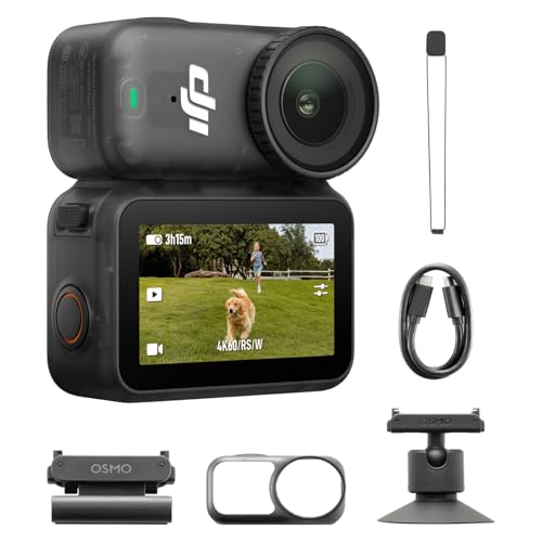 DJI Osmo Nano Standard Combo (64GB) - Small 4K/60fps Vlogging Camera with a 1/1.3" Sensor, 143° Wide FOV Video, 200-Min Recording, Swift Content Transfer, Magnetic POV Cam 4K for Sports, Vlog