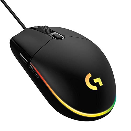 Logitech G102 Light Sync Gaming Mouse with Customizable RGB Lighting, 6 Programmable Buttons, Gaming Grade Sensor, 8K DPI Tracking,16.8mn Color, Light Weight - Black