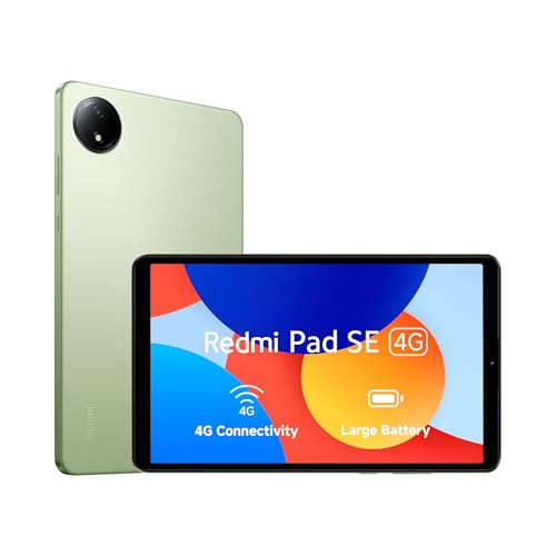 Redmi Pad SE 4G|WiFi Mediatek Helio G55|8.7-Inc Display|6650Mah Battery|90Hz Smooth Refresh Rate|4GB,128GB|1340 X 800 Display|1 Billion Colours|Dolby Atmos|Dual Speakers|Forest Green