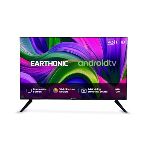 EARTHONIC 43-Inch (109 cm) Full HD Smart Android LED TV | Built-in Wi-Fi | AE43FH115 | 1920x1080 Resolution | Made in India | HDMI, USB