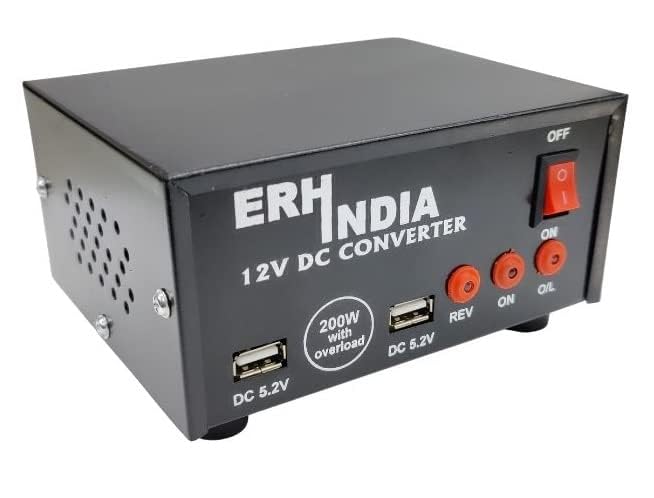 ESPTRONICS 12V DC to 220v AC Converter Mini Inverter 200 Watt Suitable for powering laptops, tablets, cameras, solar panel home cooler TV small appliances