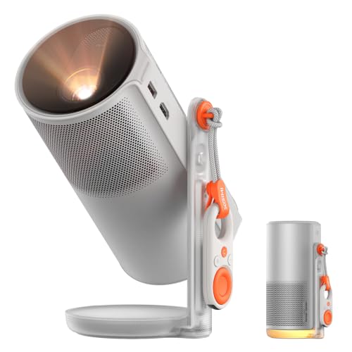 XGIMI 2025 New Launch MoGo 4 Portable DLP Projector, 1080P FHD, 450 ISO Lumens, GTV & Licensed Netflix,4K Support,2.5Hr Battery,360°Adjustable Stand,2×6W Harman Kardon Speakers, Sunset Filter