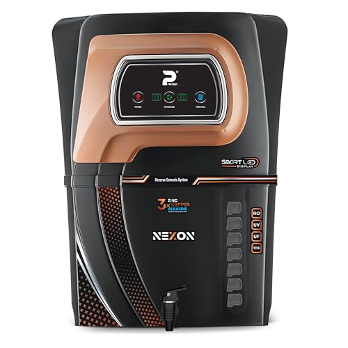 Proven Nexon Aqua Water Purifier for Home RO+UV+UF+TDS | Copper + Mineral Guard + Alkaline | For Borewell & Hard Water | 12L| ISI Approve |12 Stage | Made In INDIA | Saves 60% water| 1 year Warranty