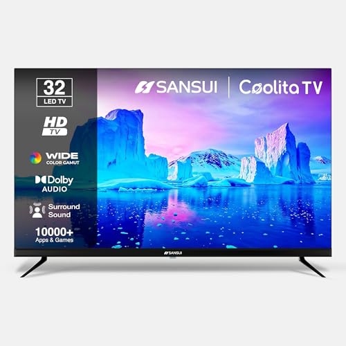 Sansui 80cm (32) HD Ready Smart Coolita TV with A+ Panel, Dolby Audio, Surround Sound, 60Hz Refresh Rate JSWP32CSHD (Black)
