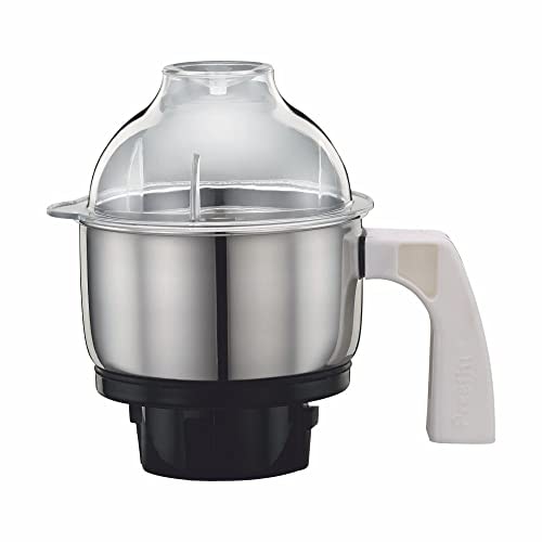 Preethi MGA-504 0.5-L Jar (Steel and Transparent) | Stainless Steel & Glass | Built-in Grinder | Brushed Finish