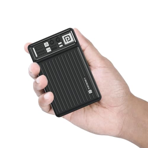 Portronics Luxcell Mini 20K Advanced 20000 mAh Nano Power Bank with 22.5W Max Output, LED Indicator, Mach USB-A Output, Type C PD Output, Type C Input, Wake Up Button(Black)