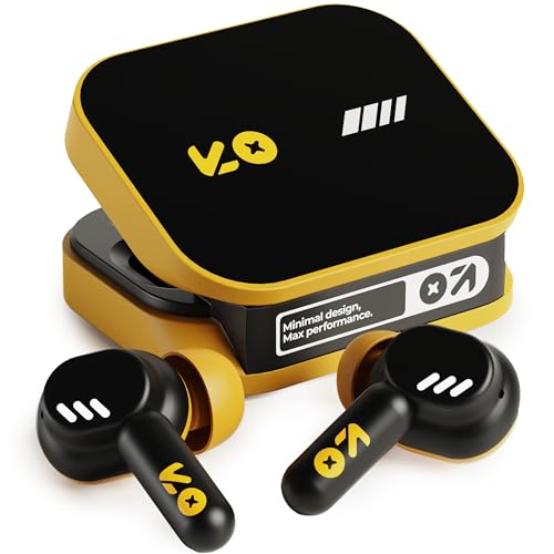 GOBOULT Tenet TWS Earbuds with 75H Playtime, Amp App Support, Quad Mic ENC, Dual Device Pairing Buds, 13mm Driver Ear Buds, Bluetooth 5.4 Wireless Earbuds (Solar Yellow)
