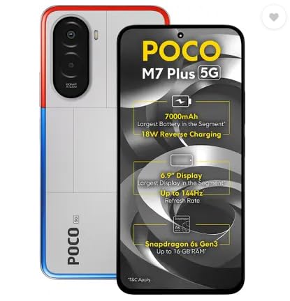 POCO M7 Plus 5G, Chrome Silver (6GB, 128GB)