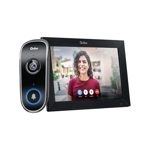 Qubo Instaview New Age Video Doorphone from Hero Group | 3MP Video Doorbell Pro 2K + Wireless Home Tab 1296p Resolution | Instant Phone & Tab Visitor Video Call | 2-Way Talk | Chime (Black)