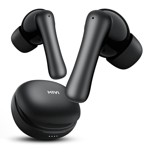 Mivi DuoPods Marathon Earbuds [New Launch], 70 Hours Playtime, AI-ENC for HD Calls, 13mm Drivers, IPX 4.0, BT v5.3, Made in India True Wireless Bluetooth Ear Buds