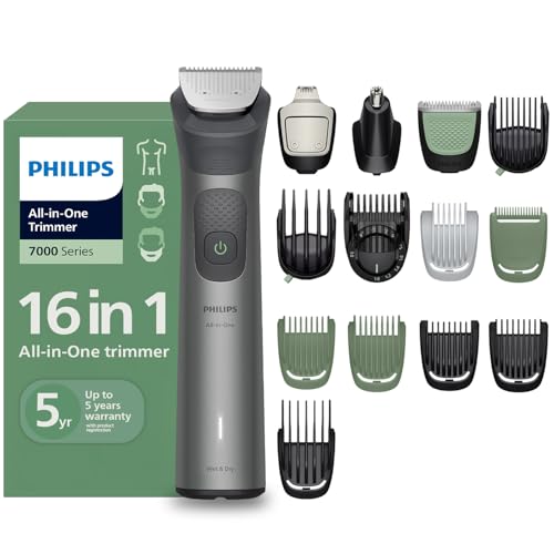 Philips India's No.1 Men's Trimmer | 16-in-1 Trimmer | BeardSense Technology | Precision Trimming | Face, Hair & Body | Nose/Ear/Eyebrow Trimming | 5 yrs* warranty | 120 Min Runtime | MG7931