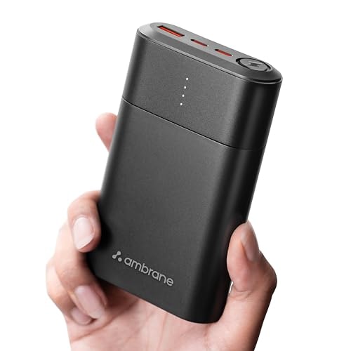 Ambrane 20000mAh 33W Fast Charging Power Bank, Super Fast PD 3.0 | Type-C Input & Output | Triple Output Ports, Compatible for iPhone,Smartphones, Tablets, Earbuds, Smartwatch (Powerlit Duo 30 Black)