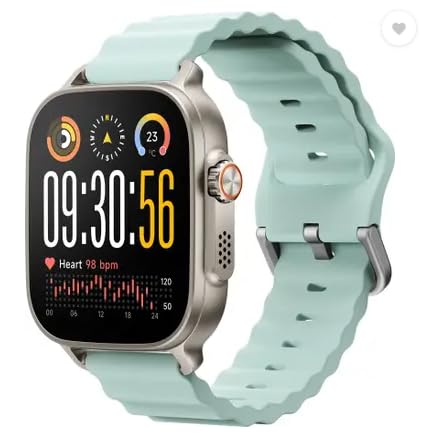 realme Watch 5,1.97" AMOLED,Upto 20 Days Battery,BT Calling,GPS,Compass,IP68 Smartwatch (Mint Blue Strap, One Size)