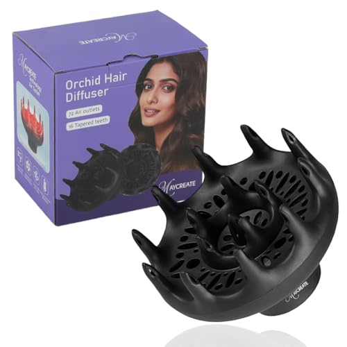 MAYCREATE® Orchid Hair Diffuser, Diffuser Attachment for Hair Dryer, Hair Diffuser for Curly Hair, Universal Diffuser for Curlyand Wavy Hair-Softness and Control Blow-Out Hair, Hair Care for Women