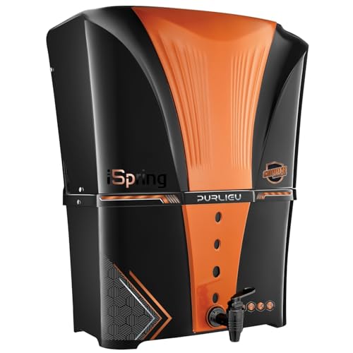 iSpring Mineral RO+UV+UF 12 Liter RO + UV + TDS ADJUSTER Water Purifier With Copper Charge Technology Black & Copper Best For Home and Office (Made In India)