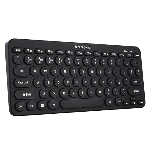 ZEBRONICS K4000MW Wireless Keyboard with 2 Bluetooth & 2.4 GHz Wireless Connection,78 Keys, Integrated Multimedia Keys,Minimalist Design,Compatible with Laptop/Desktop/Tablet/Smartphone