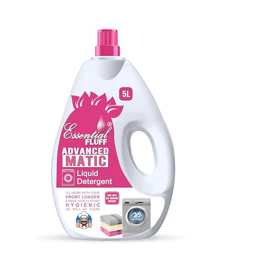 Essential Fluff Advanced Matic Liquid Detergent 5L – High-Efficiency Washing Machine Detergent for Clean & Fresh Clothes, Front and Top Load Compatible FREE With 4 +1 (5 LITER PACK)